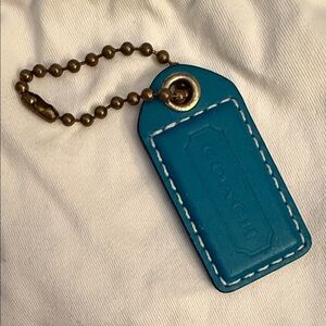 Coach dark Turquoise Leather hangtag